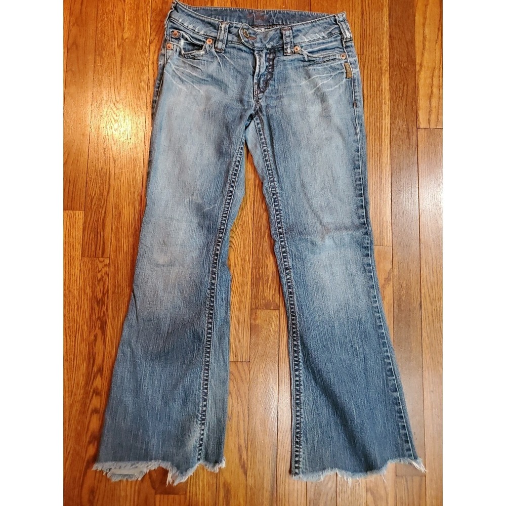 Silver Jeans Co Tuesday Slim Bootcut Distressed‎ Fray Hem Jeans Blue 29x33
